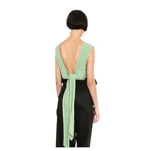 Green knit Simonett tie sweater top